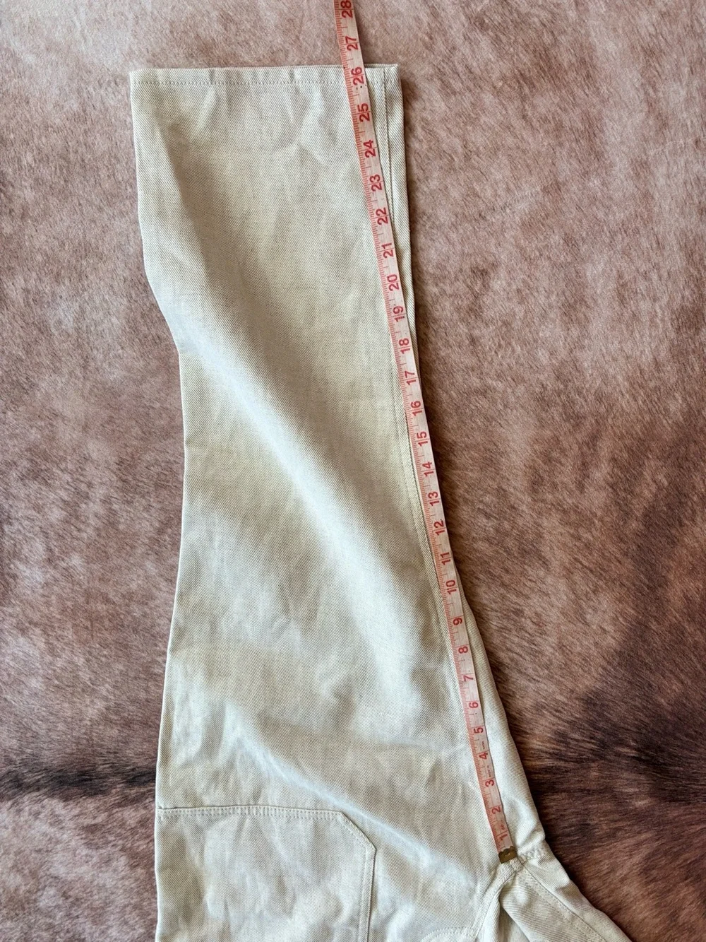 NWT Nanushka Jasper Linen Patch Pocket Cropped Jeans Beige Size 36